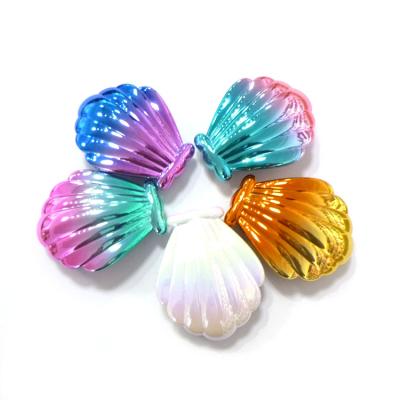 China Waterproof Shell Shaped Hair Brush Plated Mini Kids Hair Detanging Brush for sale