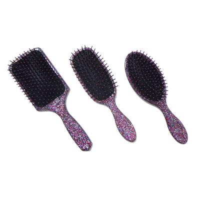 China Cushion Glitter Comb Custom 360 Clear Hair Brush Rhinestone Kurl Plus Paddle Hair Brush for sale