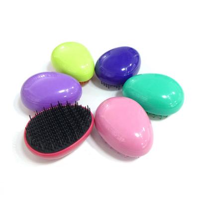 China Waterproof Plastic Color Round Plastic Hair Brush Egg Shape Round Hair Brush For Hair for sale