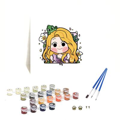 China Cartoon Orfon Q711 Princess Canvas Painting For Kids Painting By Numbers 20x20cm Wholesale for sale