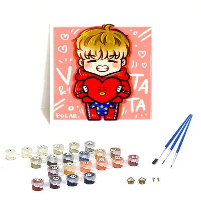 China Orfon TZ3682 KOREAN popular Korean kpop stars BTS cartoon DIY oil painting by numbers kits for home decoration gifts for sale