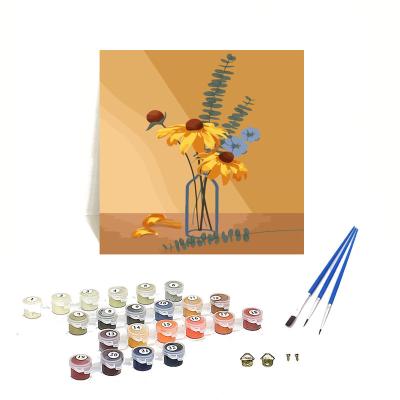 China New style 20x20cm American Orfon Q978 design flower oil painting diy painting by numbers kits on canvas diy factories painting wholesale for sale