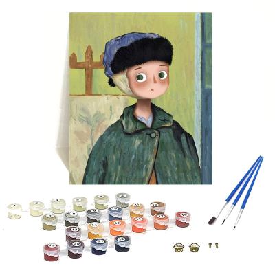 China Customization Orfon TZ2400 Van Gogh Custom Oil Paintings On Canvas DIY Painting By Numbers Kits With Brushes With Frame Wholesale for sale