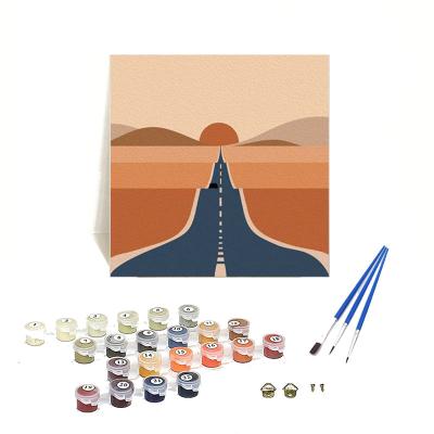 China Orfon's CREATIVE 20*20 DIY Paint By Numbers Kit Sunrise Canvas Digital Painting For Home Decor for sale