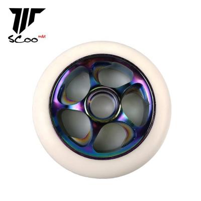 China Freestyle 110mm custom color scooter PU wheel, pro stunt scooter wheel scooter wheel 100/110 mm for sale