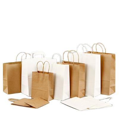 China Recycled Materials Custom Your Own Logo Craft Shopping Clothing Food Packaging Kraft Paper Bag With Twist Handle for sale