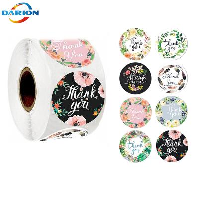 China Waterproof 1 inch Custom Logor Printing Circle Round Thank You Stickers For Wedding for sale