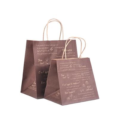 China Recycled Materials Cheap Recycled Logo Printed Grocery Shopping Custom Kraftbeutel Packaging Brown Kraft Paper Bag With Handles for sale