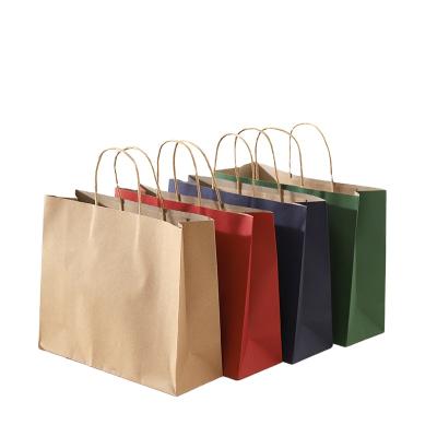 China Recycled Materials Factory Supply Custom Design Brown Kraft Paper Packaging Shopping Bag For Wholesale for sale