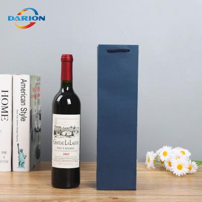 China Factory Low Price Different Sizes Materials Materials Recycled Kraft Paper Bags Custom Wine Bags For Wine Bottles Packaging for sale