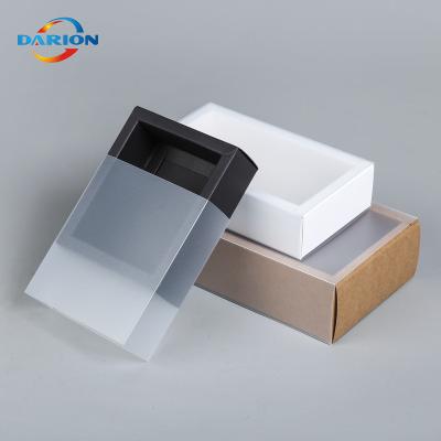 China Recyclable Custom Cosmetic Apparel Gift Boxes Packaging Foldable Sliding Kraft Paper Drawer Box for sale