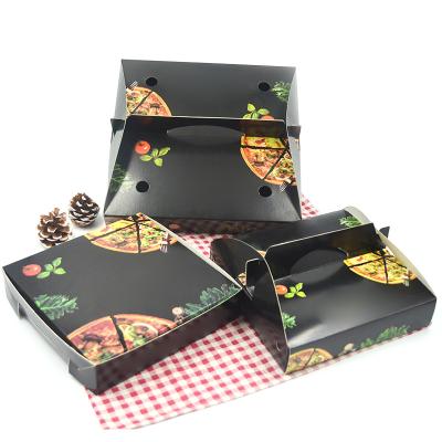 China Factory Recyclable Cheap Price Custom Logo 8 10 12 Inch Corrugated Cardboard Pizza Paper Boxes White And Black Box for sale