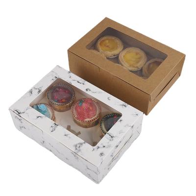 China Wholesale Recyclable Custom Design Eco Friendly Paper Cup Cake Packaging Box With Window for sale