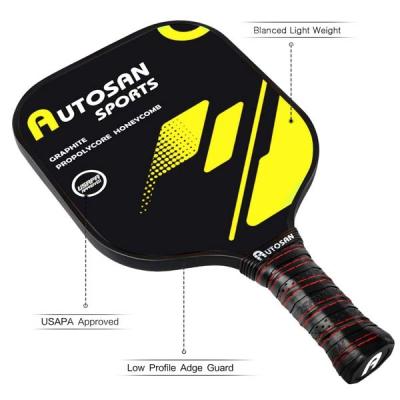 China Lightweight / High Quality Pickleball Paddle Graphite Pickleball Racket Set Of Polypropylene 2 Honeycomb Core for sale