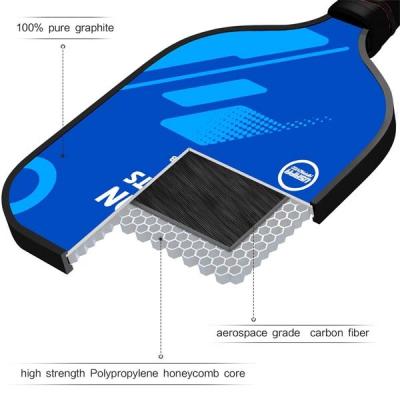 China Lightweight / High Quality PP Core Carbon Outdoor Pickleball Paddle Blue Pickleball Paddle for sale