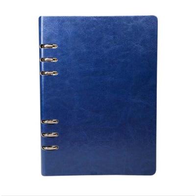 China A5 PU Notebook Spiral Blue Cover With Metal Binding Not Inside Paper for sale