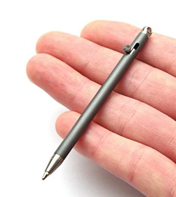 China Popular creative mini size 84mm*5mm pure titanium metal pen EDC pen travel portable metal head chain pen mini for sale