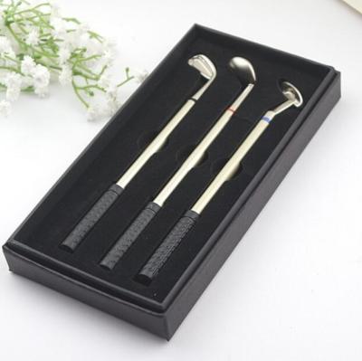 China Popular Gift Business Car Golf Club Modeling Customized Customized Creative Set Ballpoint Pen Metal Pen Gift Set for sale