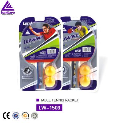 China Lenwave Competitive Price Real Button Wooden Ping Pong Racket for sale