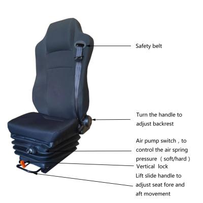 China Air Suspension Seat Universal City Bus Engineering Mechanical Car Seat for sale