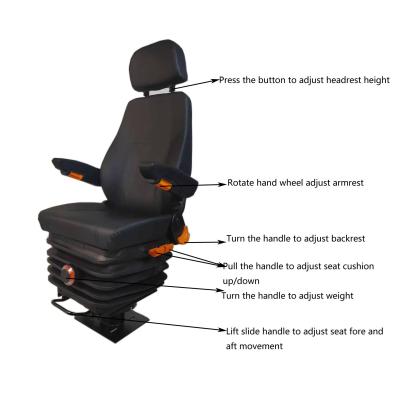 China Rotating Base Mechanical Suspension Seat M801 Semi Air Ride Seat for sale