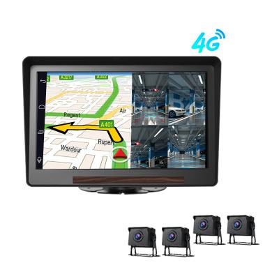 China 10 Inch IPS Touch Screen Android 9.0 GPS Navigation 4G 4 Cameras DVR For Truck Fleet Management Remote Monitoring for sale