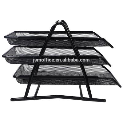 China Metal Mesh 3 Tier File Tray Office Stationery Easy To Install for sale