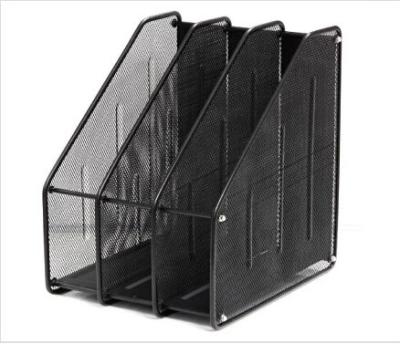 China Desktop Metal Mesh Wire Magazine Holder 3-Tier Metal Organizer for sale