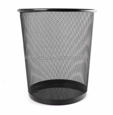 China Without Lid Metal Mesh Round Recyclable Bedroom Office Trash Paper Waste Bin for sale