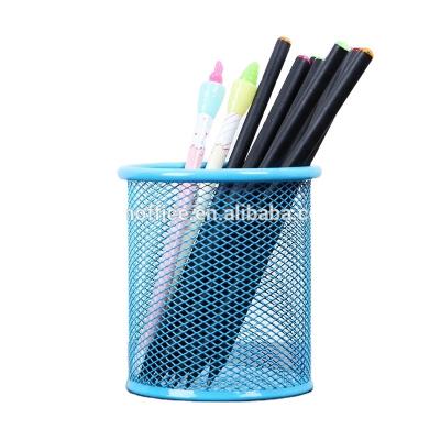 China Hot Selling Pen Holder Wire Metal Pencil Cup Around Pen Container Pen Holder for sale