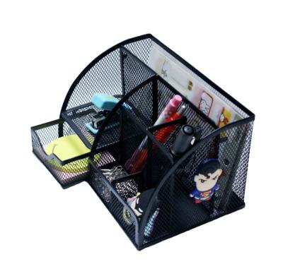 China Hot sale metal desk accessories6 divided compartment multifunctional metal mesh desk organizer for sale