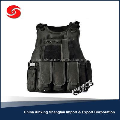 China Polyester NIJ IIIA Body Armor Tactical Vest Black With Gun Holster for sale