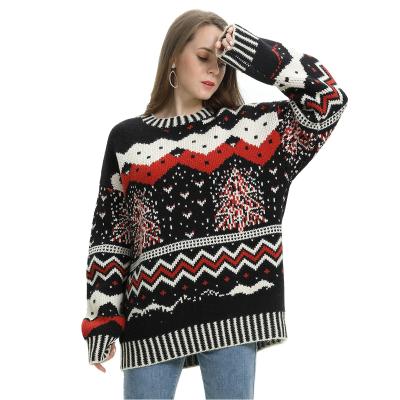 China 2022 OEM and ODM custom men's Anti-wrinkle LOGO sweater jacquard knit pullovers knitwear crewneck knitted Ugly Christmas sweater for sale