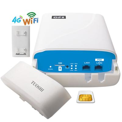 China Draadloze Sim Card Outdoor 4G LTE CPE van 300mbps CAT4 Wifi Router met POE Macht Te koop