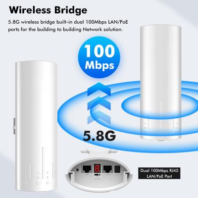 China 3KM PTMP/de Draadloze Brug 24V PoE 2 van PTP LAN 14dBi 5ghz Openluchtwifi CPE Te koop