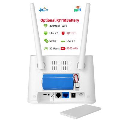 Κίνα RJ11 διπλός Sim ασύρματος ξεκλειδωμένος CBE LTE Wifi φωνής δρομολογητής 4G Volte με την μπαταρία προς πώληση