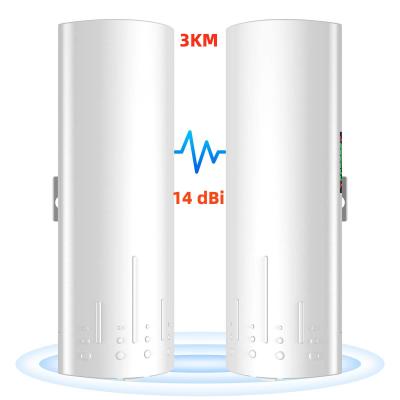 China Elevator Farm Point To Point Wireless Bridge 24V PoE 2 LAN 14dBi 5ghz 3km Wifi CPE for sale