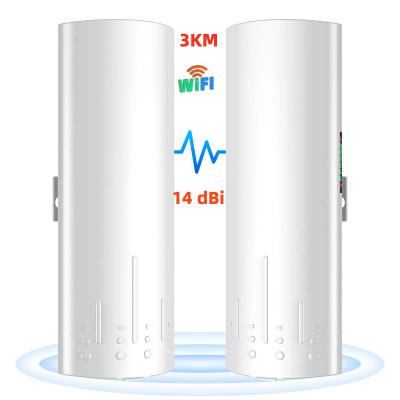 中国 24V PoEのアダプター2 RJ45 LANイーサネットPTP無線橋14dBi 5ghz 3km 販売のため