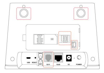 China Customized 4G Dual SiM Mobile Router Hotspot RJ45 LAN Wireless Modem for sale