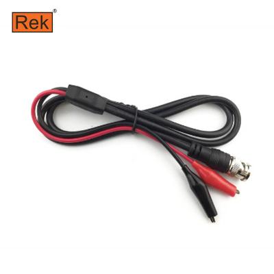 China PVC 0.5/1/1.5m BNC Male Plug To Dual Dual Clip REK-2 BNC Q9 Clip Oscilloscope Test Probe Leads for sale