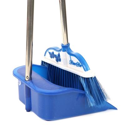 China Magic Cleaning Sets Indoor Cleaning Broom and Dustpan Long Lobby Broom and Dustpan Handle for sale