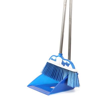 China Hot Selling High Quality Indoor Cleaning For Wholesale Butterfly Broom Plastic Dustpan Set Soft Fur Floor Sweep Stainless Steel Rod Broom for sale