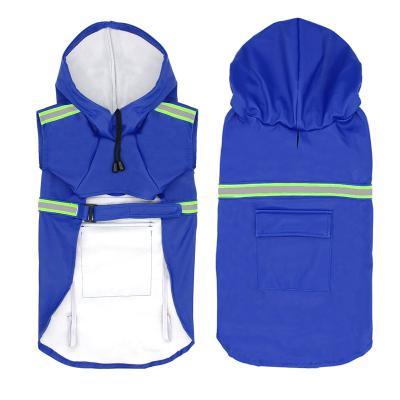 China Viable Factory Wholesale Pet Supplies Dog Coat Style Outdoor Clothing PU Reflective Dog Raincoat Brand Hooded Raincoat for sale