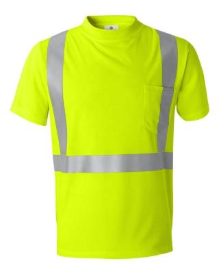 China Company Lime Prices Pockets Reflective T-Shirt Polyester Heat Uniform Cheap Fluorescent Anti-Shrink Scratch For Worker for sale