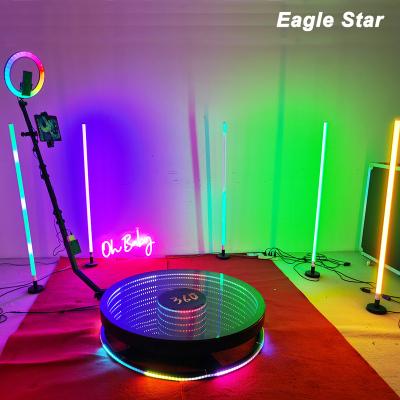 China Dropshipping Carbon Steel/Acrylic/Tempered Glass Portable Video Rotate Automatic Selfie Spinner Infinity LED 360 Photo Booth In Stock for sale