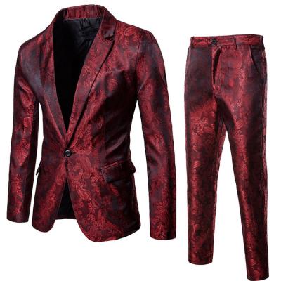 China Anti-wrinkle 2019 new fashion men's suit two-piece formal slim men's classic suit business suit wedding for sale