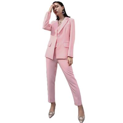 China hot sale women Anti-wrinkle 3 piece blazer casual suit fashion suit sets slim fit blazer set for women for sale