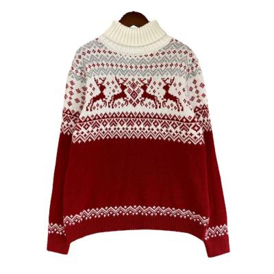 China Anti-pilling 2021 new fashion elk pattern couples christmas kintted pullover sweaters by ugly sweater for sale