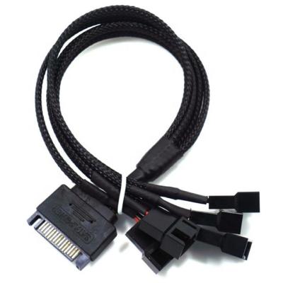 China Computer 1in 5 SATA Cable 3pin/4pin Fan HUB Adapter for sale