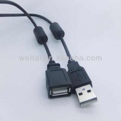 China USB extension cable 2.0 A 5v usb extension cable for car with ferrite core 20cm for sale